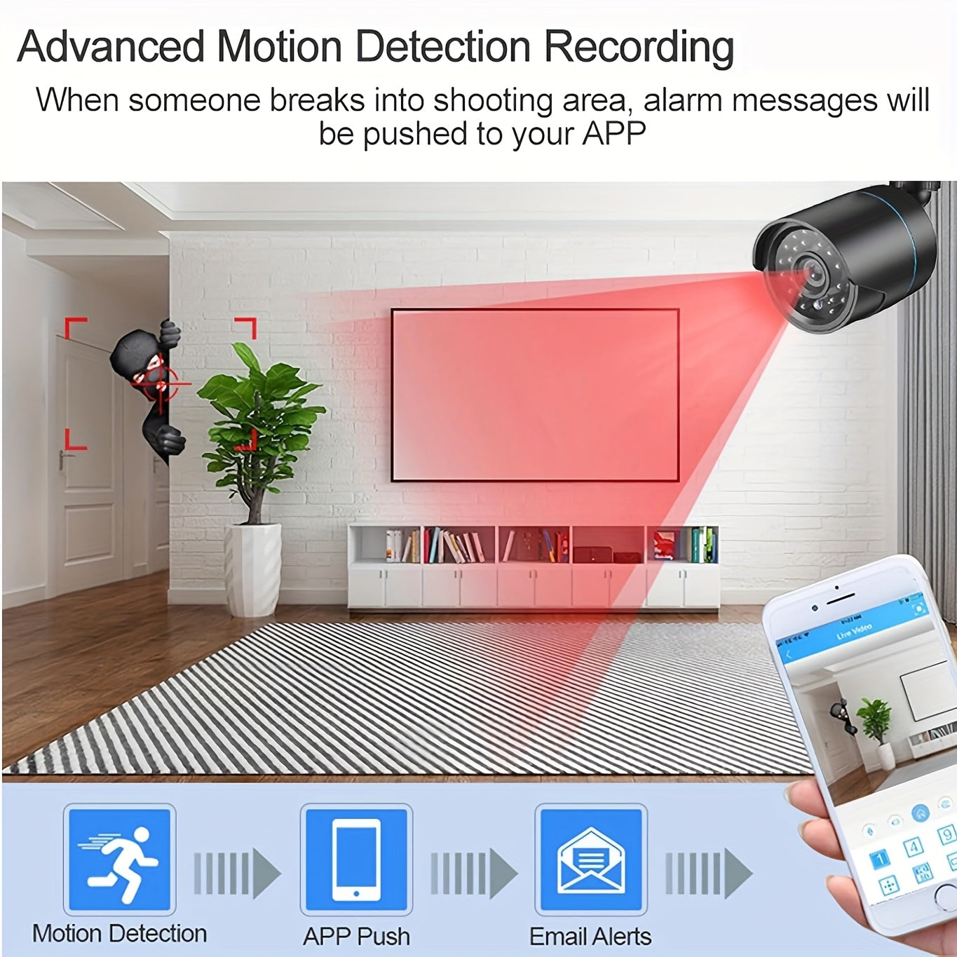 AHD 3K Lite Surveillance Security Camera System With AI Human Detection, 8CH DVR And 8PCS 5MP Wired CCTV Cameras, Remote Access, IR Night Vision, E-mail Alert For Motrion Detection, 500G Hard Drive Included