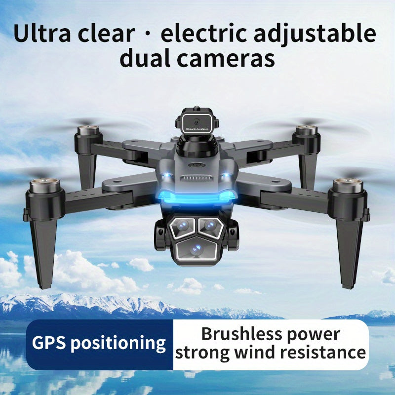 8K HD Dual Camera Foldable Remote-Controlled Drone 4.5-inch Large Screen Flagship-Grade Brushless Motor GPS Positioning Gesture Control Professional Aerial Photography, 360° All-Directional Obstacle Avoidance | Travel & Outd