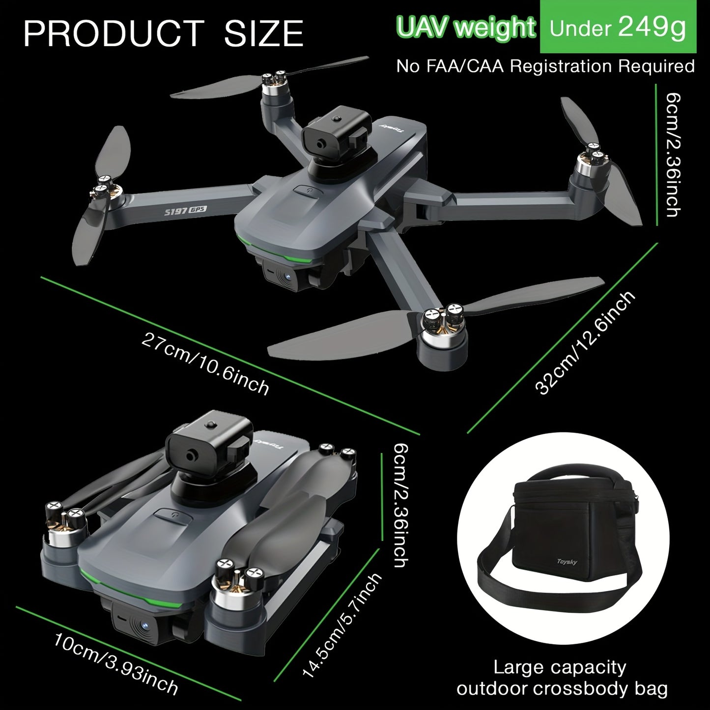 S197 Aerial Drone/high-definition Screen Display Remote Control/GPS Return/precise Obstacle Avoidance/720P Real-time High-definition Camera/dual Cameras/three Battery Ultra Long Endurance