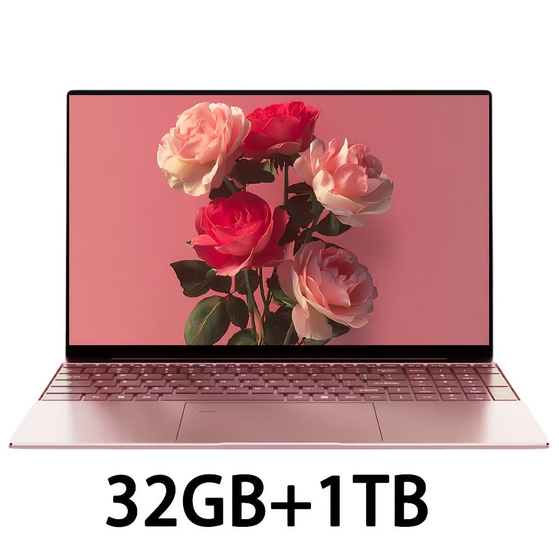 15.6-Inch Slim Notebook Featuring An Intel N5095 Quad-Core Processor with A Maximum Frequency Of 2.9GHz, 32GB DDR4 Dual-Channel RAM, 1TB M.2 High-Capacity SSD, 1920x1080P HD Display with IPS Panel, 5G Wi-Fi Support, USB 3.0 A