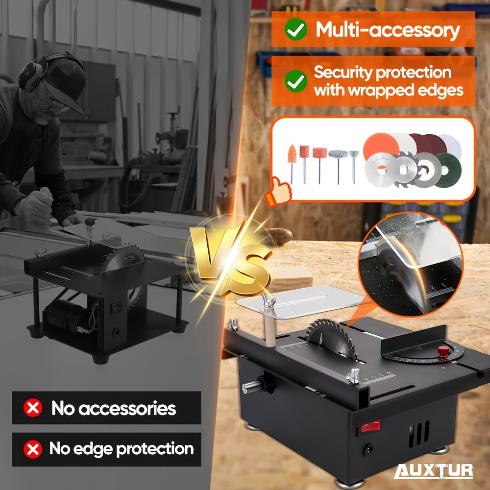 [AUXTUR Mini Table Saw] AUXTUR Mini Table Saw | Multifunctional All-In-One Machine | 7-Level Speed Adjustable, 110pcs for Cutting, Sanding, Carving, Drilling Metal Wood Plastic Acrylic | Best Gift for Father's Day & Christmas