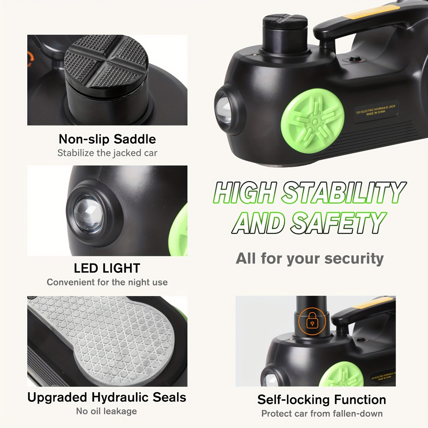 5-ton/11023-pound Electric Car Jack, Hydraulic Jack With Electric Impact Wrench, Built-in Air Pump, And LED Light, Suitable For SUV, MPV, Sedan, And Truck Tire Replacement And Garage Maintenance