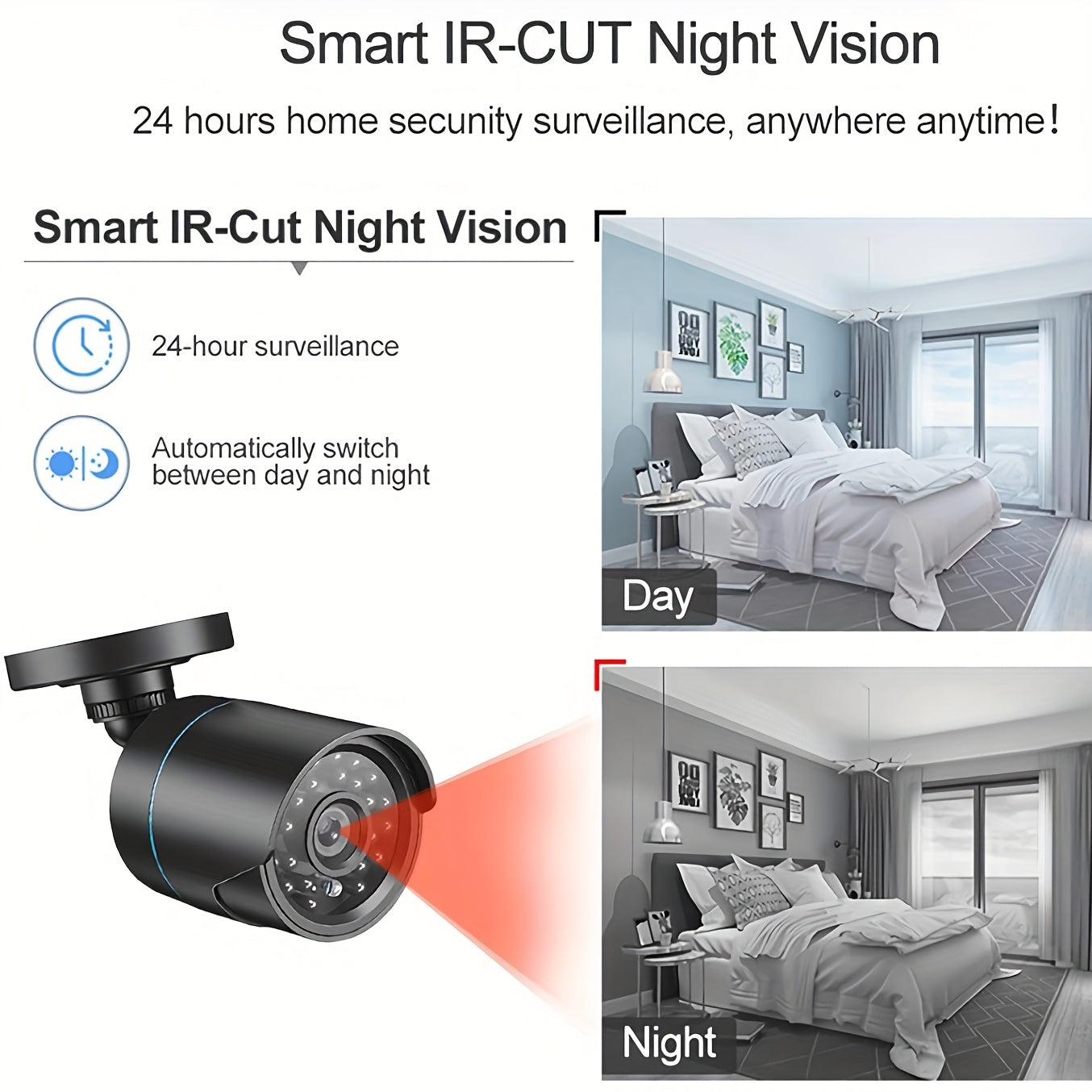 AHD 3K Lite Surveillance Security Camera System With AI Human Detection, 8CH DVR And 8PCS 5MP Wired CCTV Cameras, Remote Access, IR Night Vision, E-mail Alert For Motrion Detection, 500G Hard Drive Included