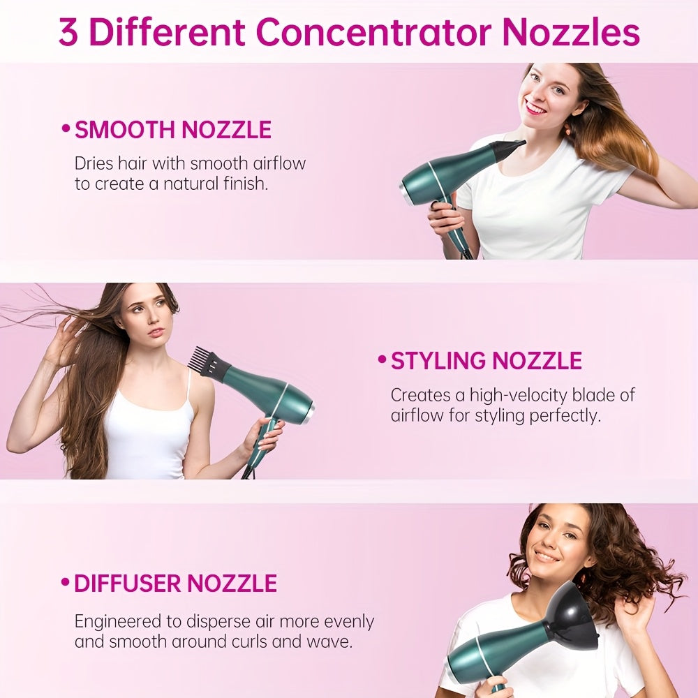 New Year Gift | Best Seller MORFONE All-in-one High-end Home Professional Hair Dryer. A Hair Dryer Set With Various Accessories Such As A Comb, Hair Clip, And Nozzle. Suitable For Family Or Travel Use