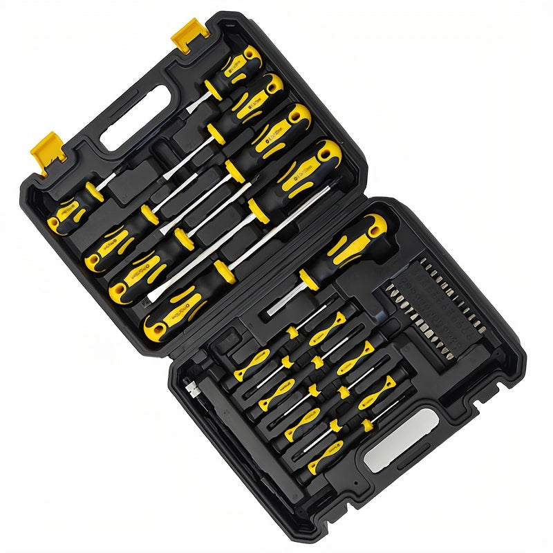 42 Piece Chrome Vanadium Steel Magnetic Screwdriver Set, With Housing, Slotted Cross Hexagonal Drill Bit, Precision Screwdriver Shaft Set, Professional And Durable Maintenance Tool Set