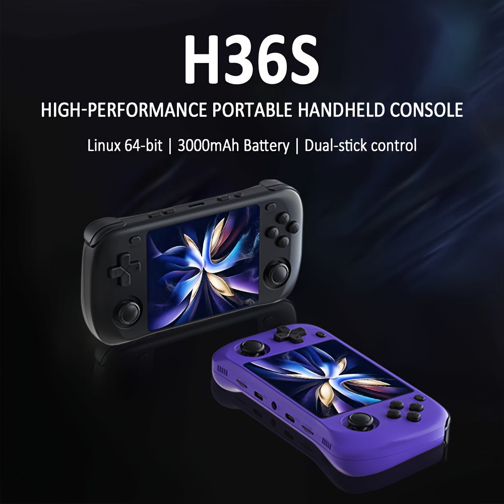 H36S Portable Game Console, 3.5" Open-Source Gaming Device - 3000mAh Long Battery Life, USB-C Charging & Large Storage, Portable Video Game Player, Retro Handheld Game Console, Handheld Gaming Device, Portable Gaming Console,