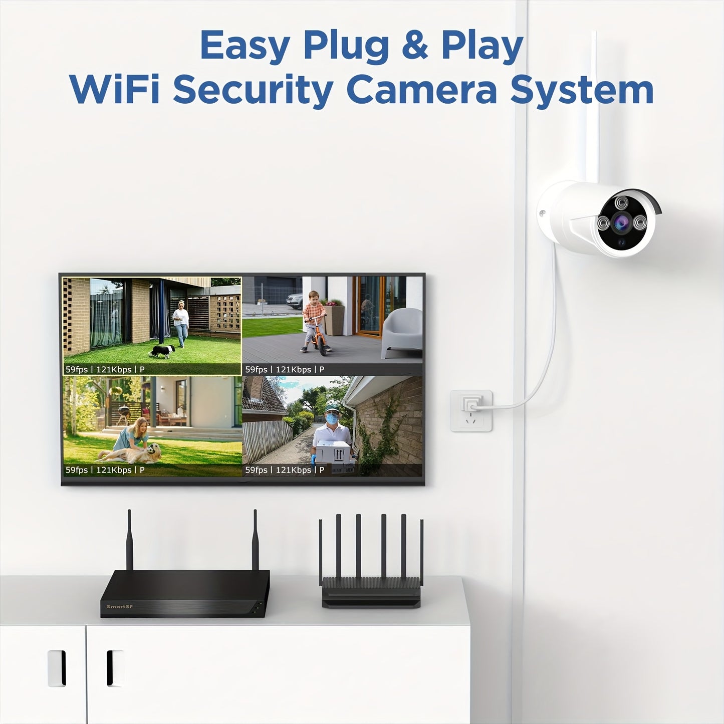 Bullet Security  System Outdoor Wireless Audio Wifi Home CCTV 5MP 8CH NVR