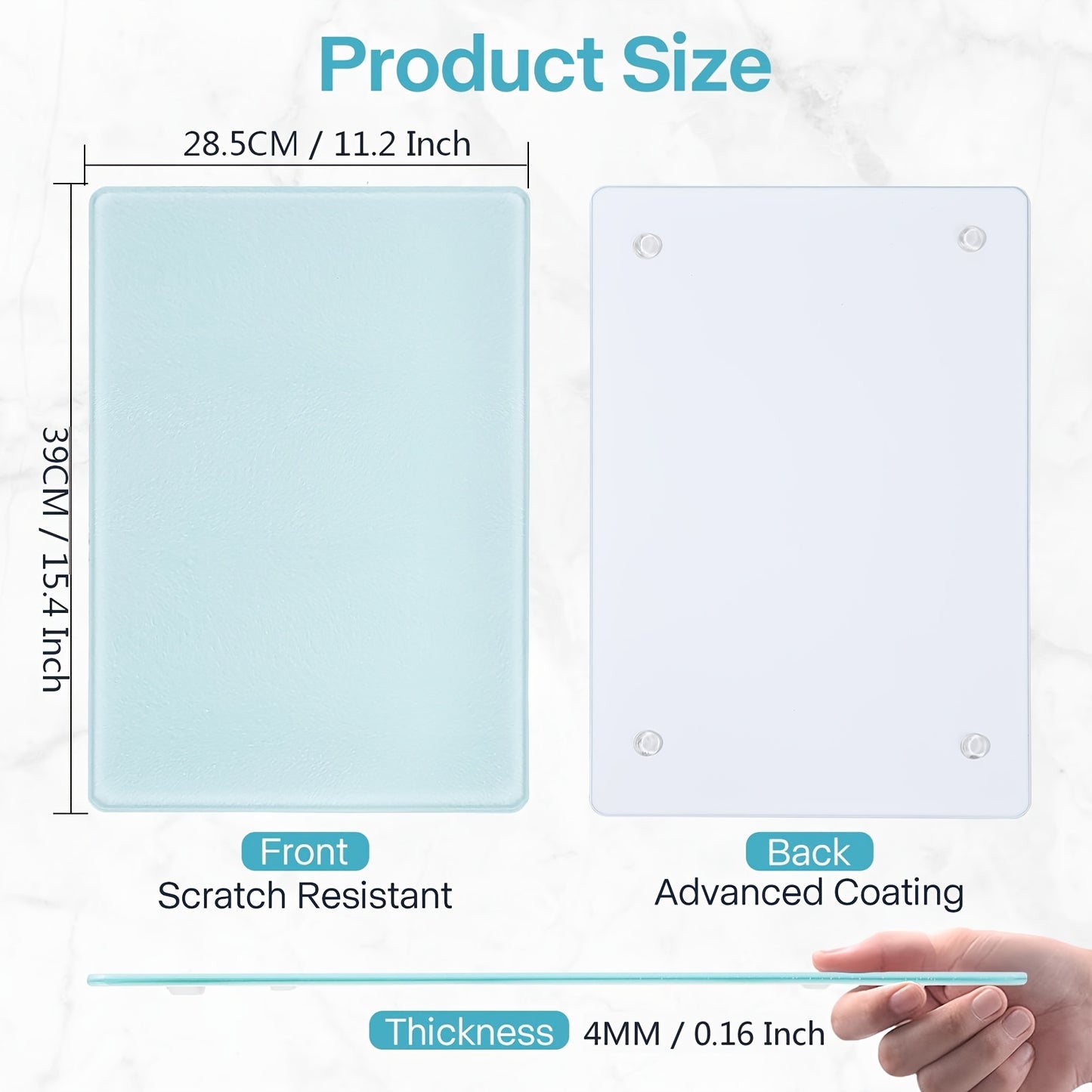Blanks for Sublimation Cutting Boards, Measuring 11.2"X15", Made of Textured Tempered Glass, Ideal for Kitchen Use, Featuring a Non-Slip And Heat-Resistant Surface for Home Decor.