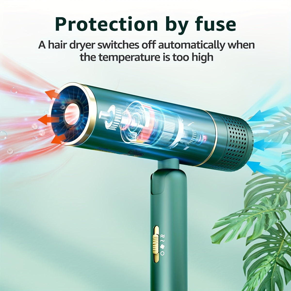 1600W Foldable Travel Hair Dryer with Hot/Warm/Cold Wind, 2-Speed Control, Professional Negative Ion Care, Nozzle & Ergonomic Handle - Lightweight Portable Design, Ideal Gift for Women, Hair Dryer for Curly Hair, Sleek Cylind