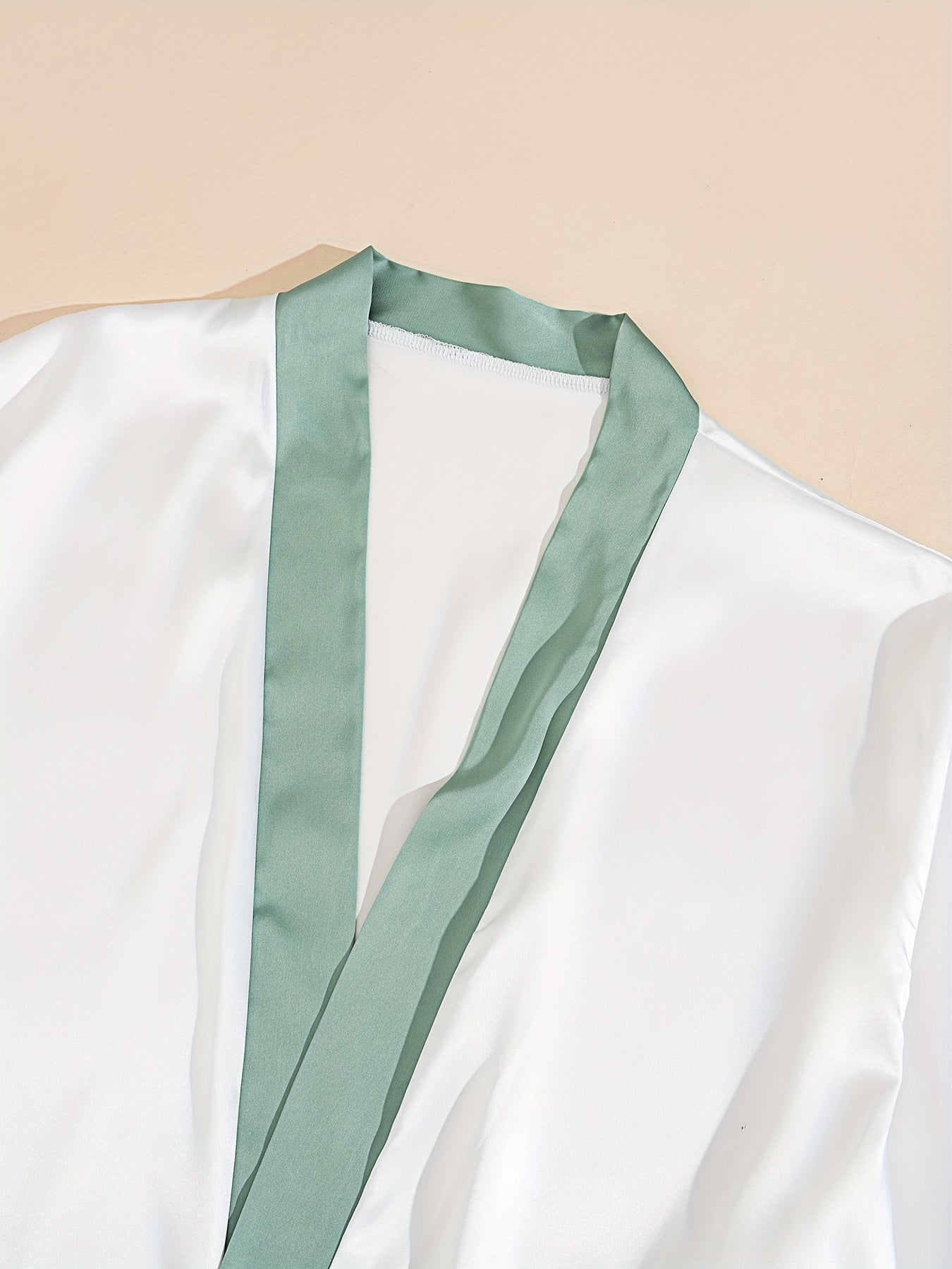 [Soft Polyester Loungewear Set] Soft Polyester Women's Loungewear Set - Solid Color with Belt Detail, Includes Robe & Cami Top - Perfect for All Seasons