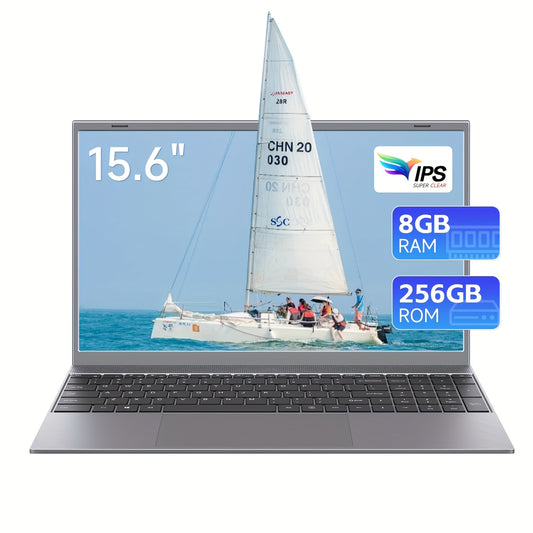 15.6inch Laptop 2024, Business Office Computer, Pentium J3710 Processor, 4-core 4-thread, 8GB RAM, 256GB ROM, Cheap Laptop PC Suitable For Students And Office, Lightweight And Convenient Christmas Gift For Family And Friends