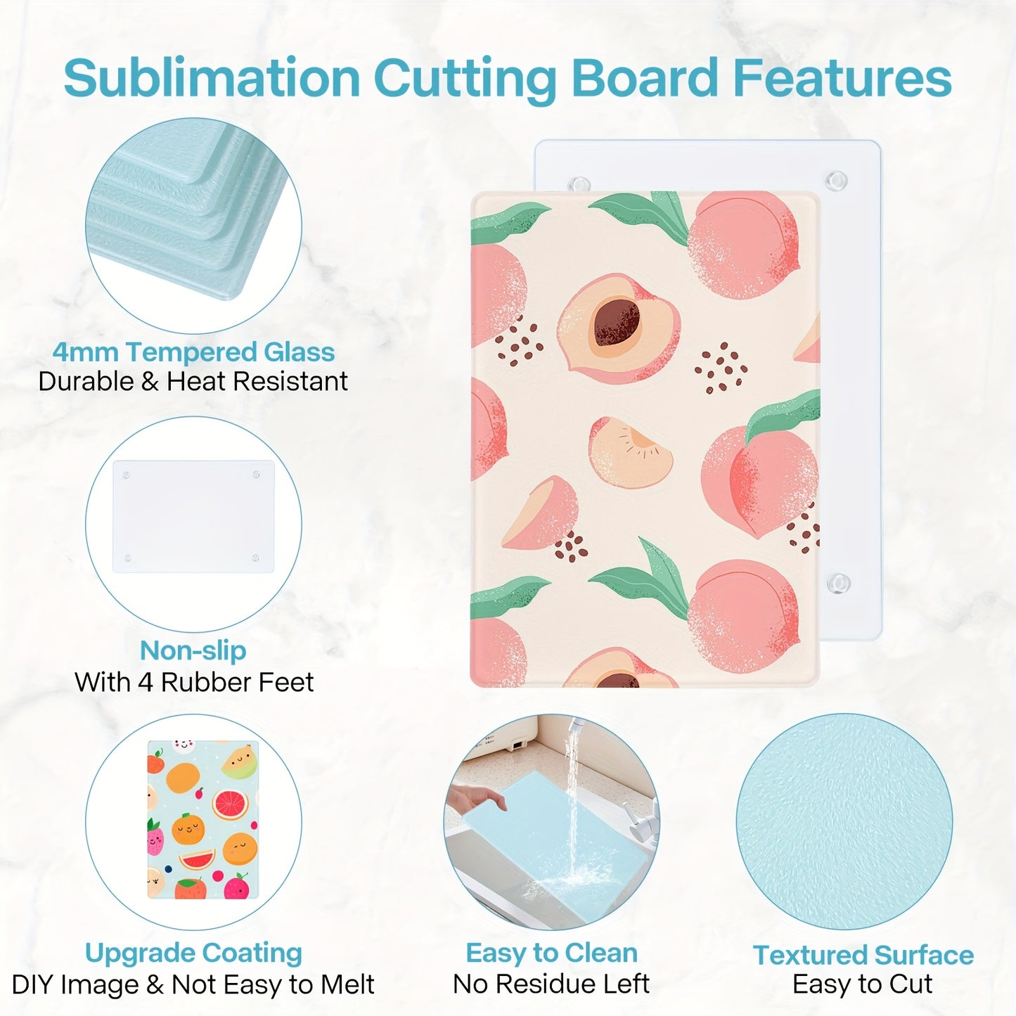 Blanks for Sublimation Cutting Boards, Measuring 11.2"X15", Made of Textured Tempered Glass, Ideal for Kitchen Use, Featuring a Non-Slip And Heat-Resistant Surface for Home Decor.