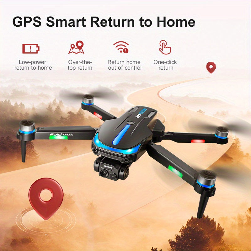 New Foldable Drone With GPS, 8K HD Camera, 5.6-inch Large Screen Remote Controller, 5G Wi-Fi FPV Transmission, Professional Aerial Quadcopter Drone With 3 Batteries, GPS Return To Home, Brushless Motors, Optical Flow Position