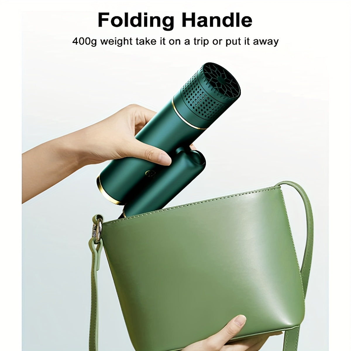 1600W Foldable Travel Hair Dryer with Hot/Warm/Cold Wind, 2-Speed Control, Professional Negative Ion Care, Nozzle & Ergonomic Handle - Lightweight Portable Design, Ideal Gift for Women, Hair Dryer for Curly Hair, Sleek Cylind