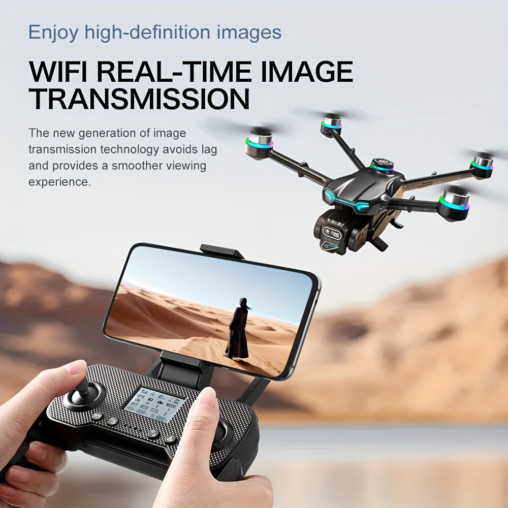 4K Camera GPS Drone with Dual WIFI, Wireless RC Long Range Quadcopter, Optical Streaming Transmission, Folding Design, Brushless Motor, Gesture Photo Taking