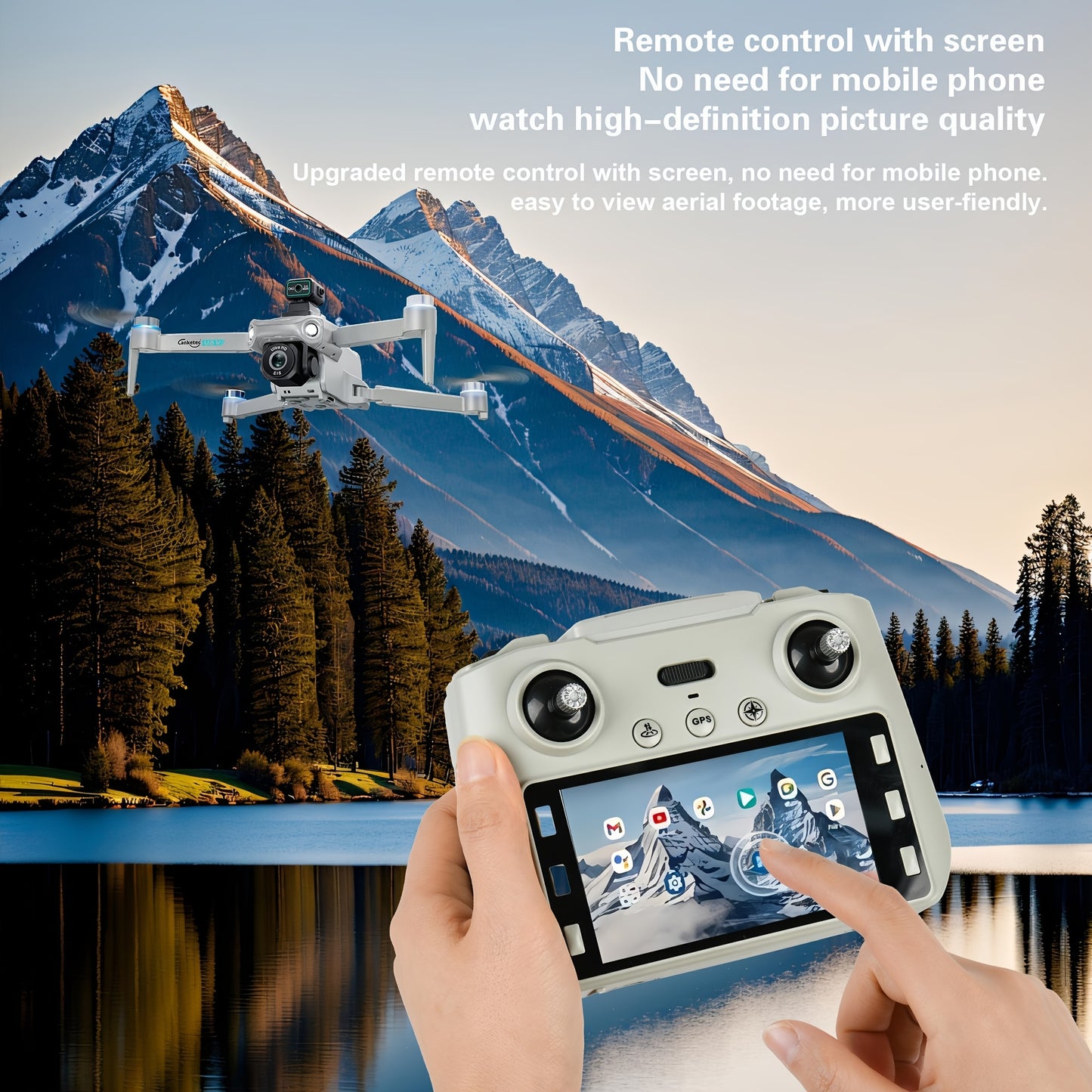 S159 Enhanced GPS Collapsible Drone Featuring 45 Minutes of Flight Time with Two Batteries, Ultra High Definition Dual Cameras, 5.9-Inch LCD Controller, Brushless Motor, Four-Axis Obstacle Avoidance, And Optical Flow Position