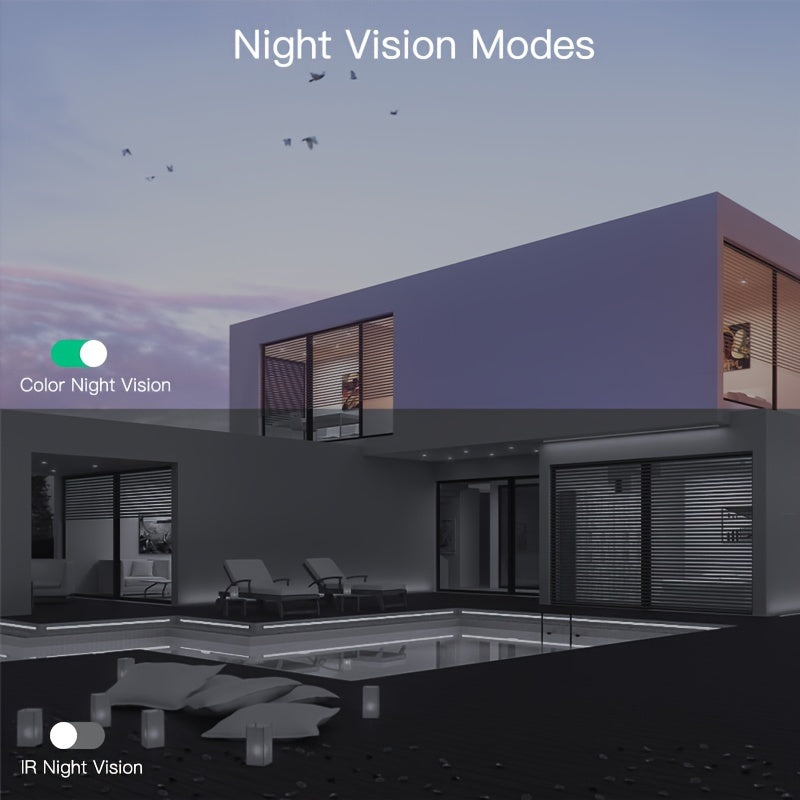 4PCS 2K High-definition Safety Camera With Solar Panel 6MP PTZ Monitoring System Dual Lens, 2.4G WiFi Sports Spotlight, Color Night Vision, Two-way Call, Ultra Wide Angle, PIR Motion Detection, Two-way Audio, Alarm - Ideal Ch