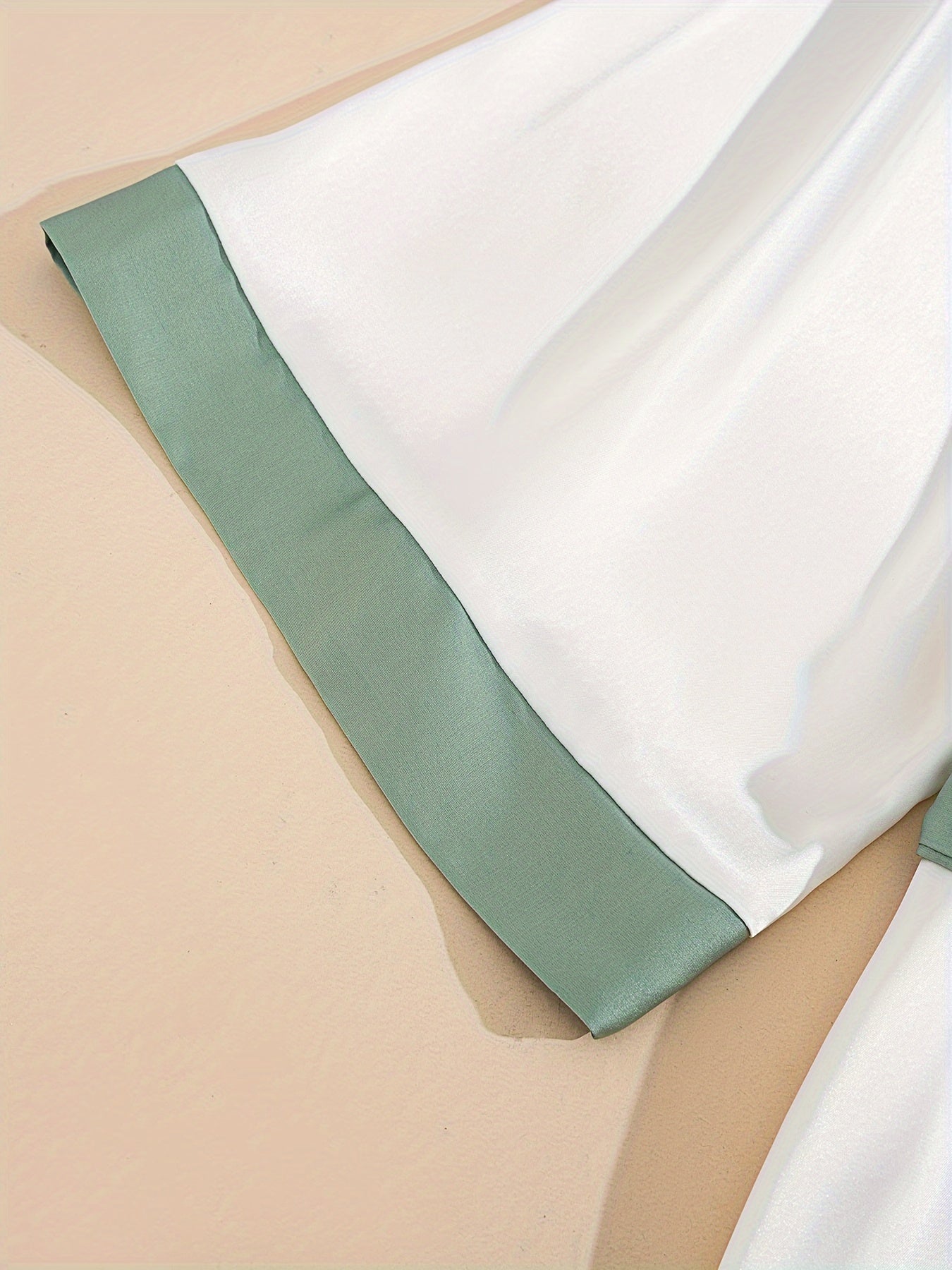 [Soft Polyester Loungewear Set] Soft Polyester Women's Loungewear Set - Solid Color with Belt Detail, Includes Robe & Cami Top - Perfect for All Seasons