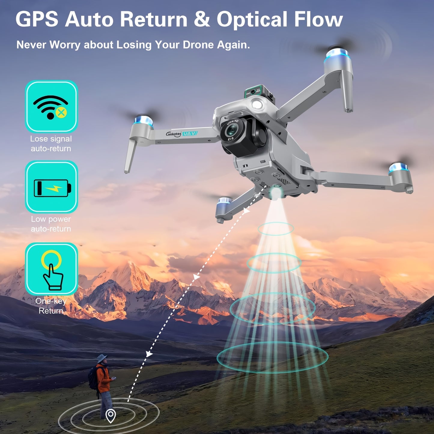 S159 Enhanced GPS Collapsible Drone Featuring 45 Minutes of Flight Time with Two Batteries, Ultra High Definition Dual Cameras, 5.9-Inch LCD Controller, Brushless Motor, Four-Axis Obstacle Avoidance, And Optical Flow Position
