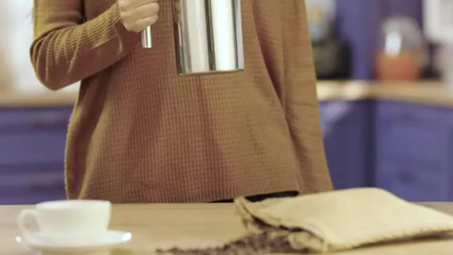 2pcs, French Press Coffee Maker, Stainless Steel French Press Coffee Maker, 4 Filter Heat Resistant, Double Wall Insulated French Press Stainless Steel & Tea Brewer Easy Clean & Easy Press, Tea Maker For Kitchen & Camping, Co