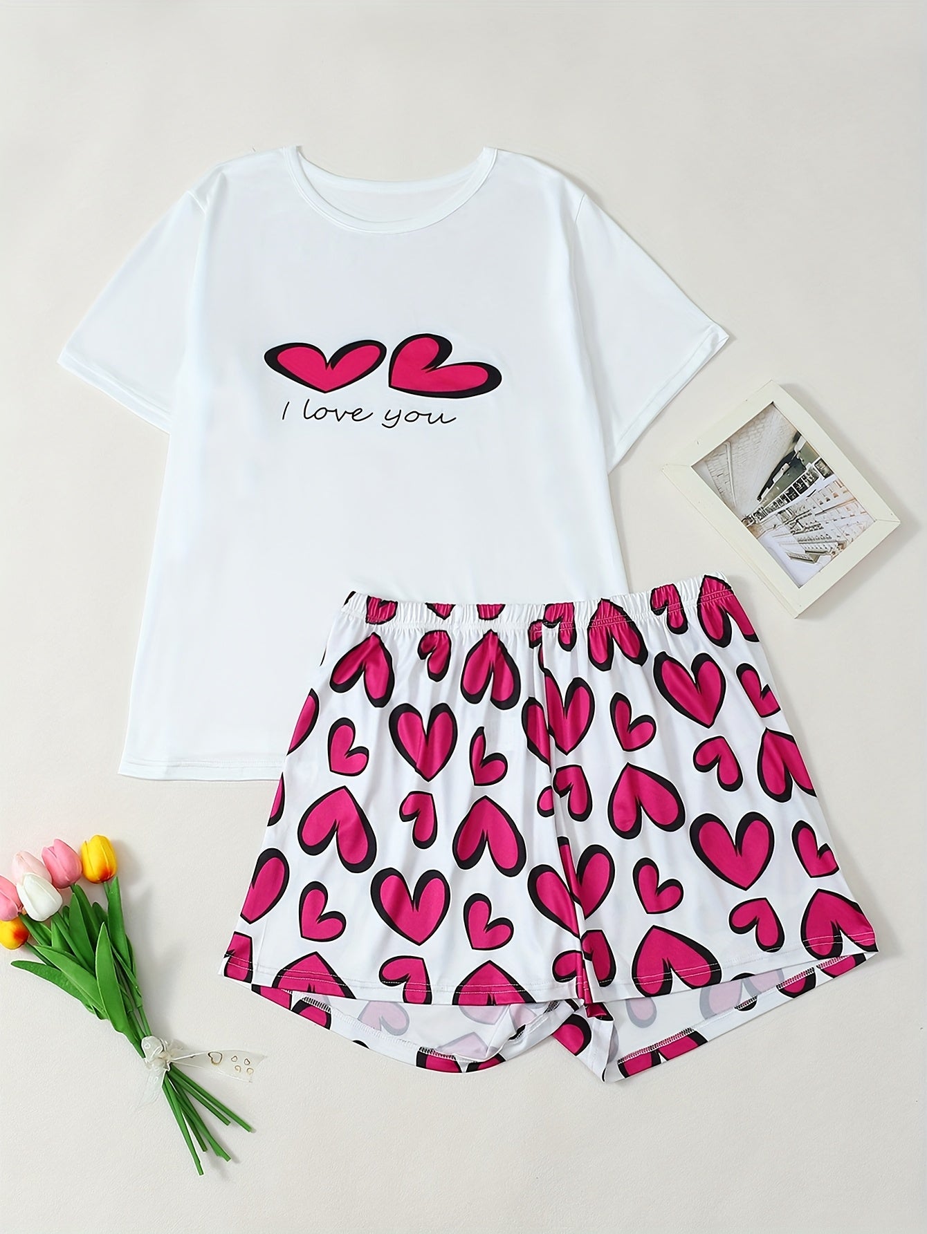 Three Piece Set Of Spring And Summer Women's T-shirt Loose Fit Korean Casual Short Sleeved Shorts Set Top Versatile Can Be Worn Outside Plus Size Home Suit Set, Three Sets Of Combination