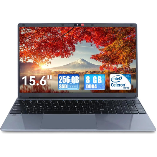 15.6"Laptop Computer Windows 11 Quad-Core Celeron N5095 Processors 1366*768 IPS Display 5000mAh Battery 8GB DDR4 256GB SSD PC