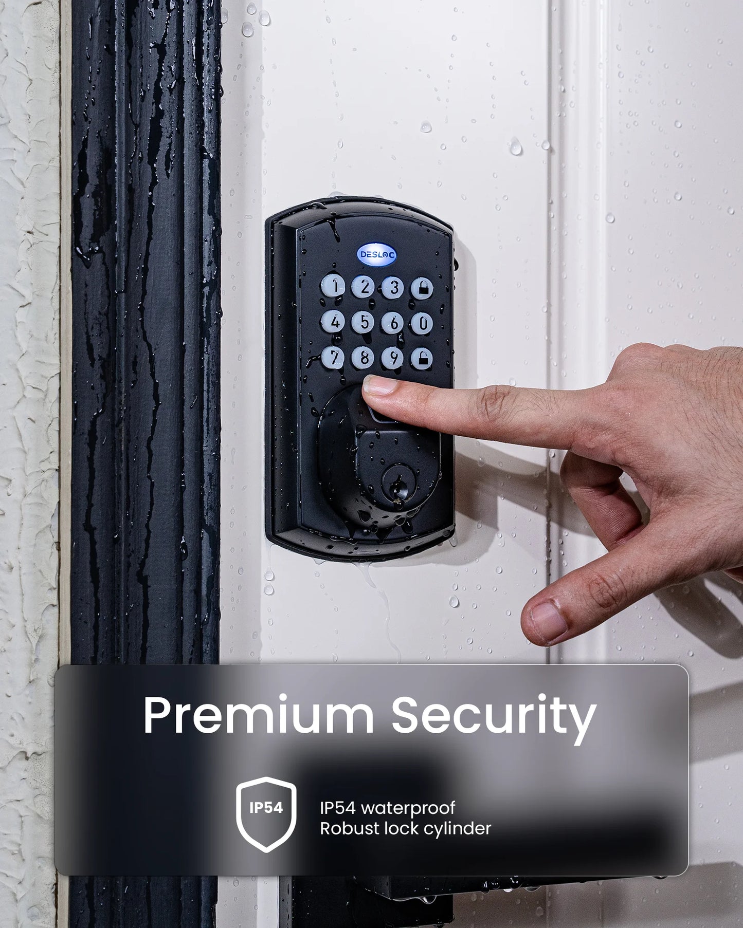 DESLOC A100F Keyless Entry Door Lock, Keypad Fingerprint Smart Lock Deadbolt for Front Door, Easy Installation, 12Months Battery