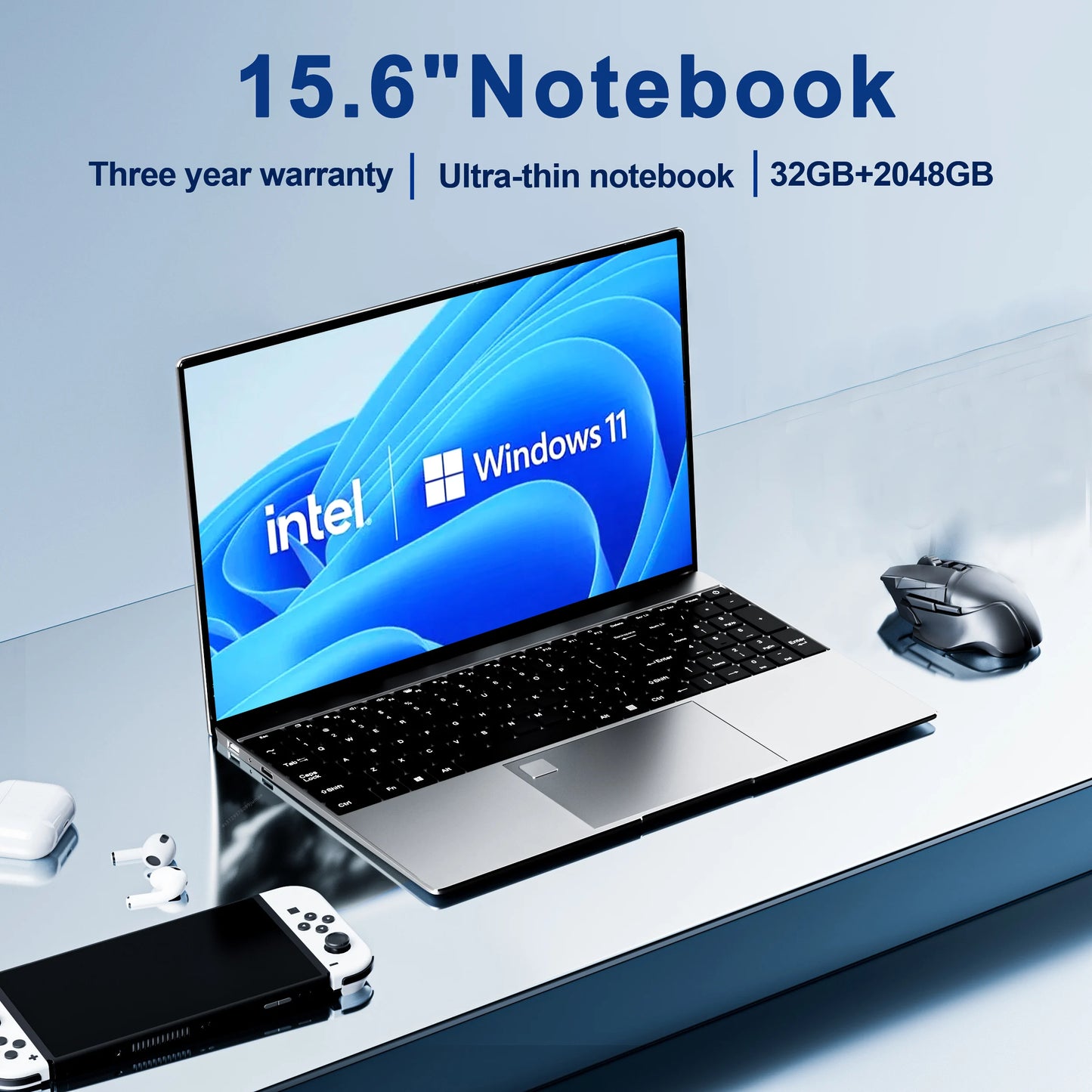 15.6"Laptop Intel Celeron N5095 notebook gamer 32GB RAM 2TB SSD Office Study PC Computer Windows 11 1920*1080 Resolution laptop