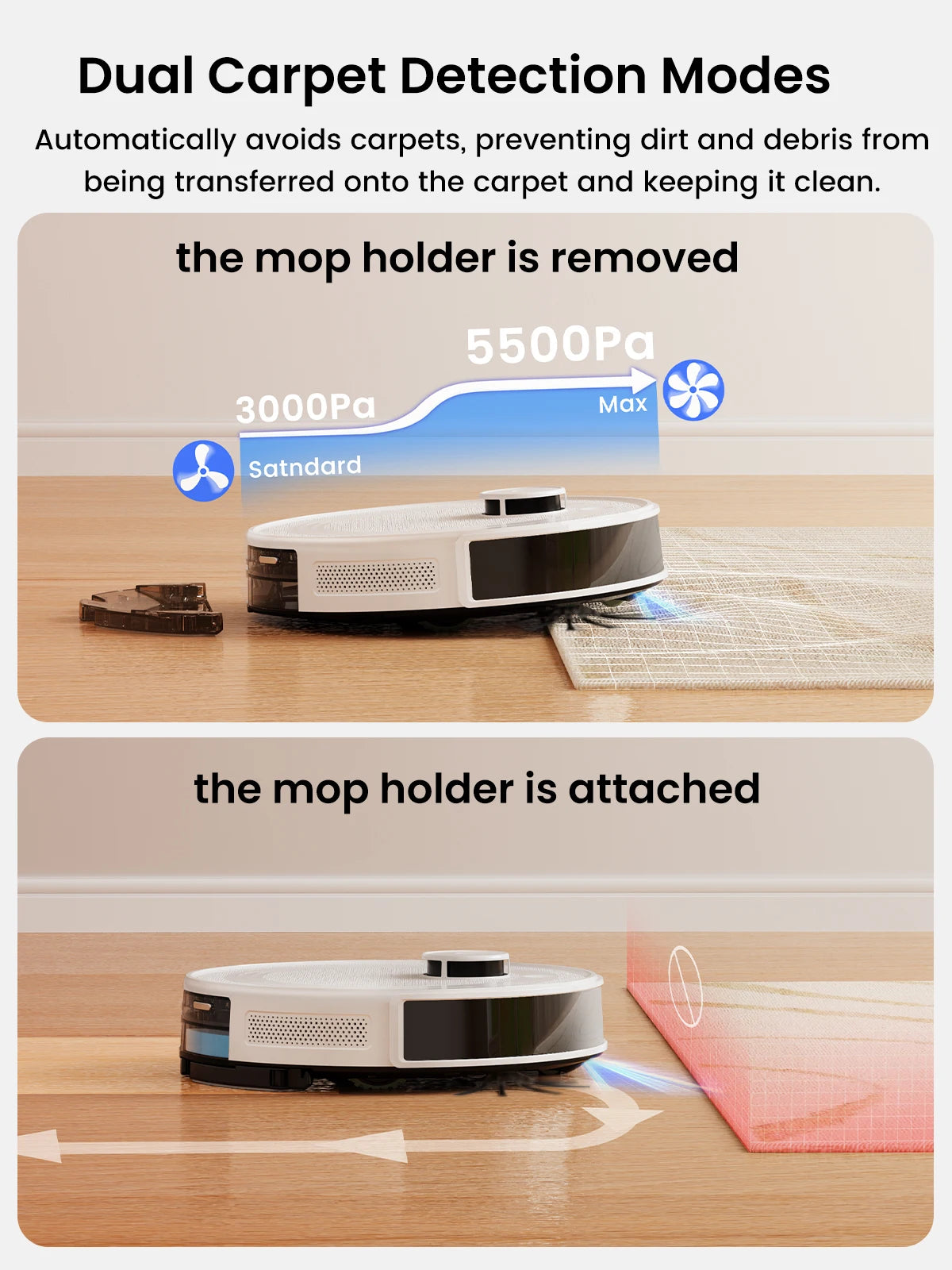 M2 Pro Lefant Robot Vacuum and Mop Combo,Self-Emptying with ,5500Pa LiDAR Robotic Vacuum Cleaner with Precision Mapping,