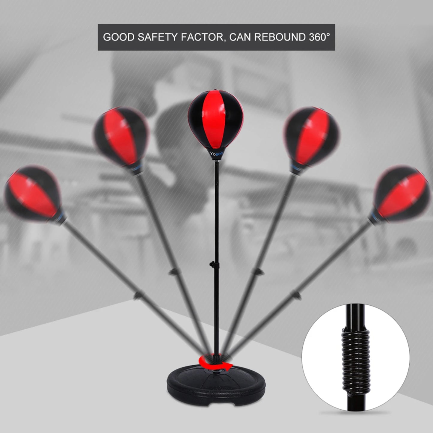 Kids Punching Ball Set Adjustable Height Boxing Ball With Boxing Gloves Air Pump