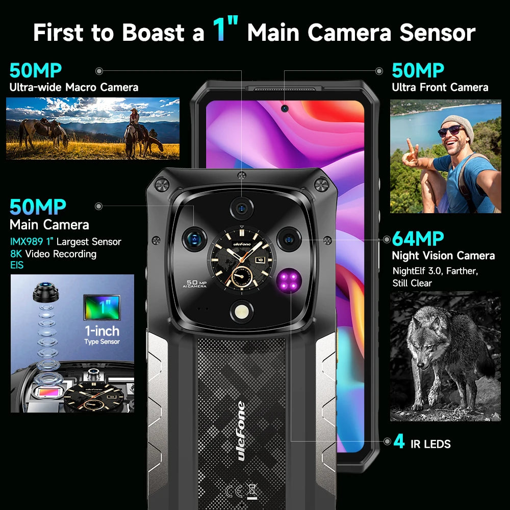 Ulefone Armor 28 Ultra 5G AI Rugged Phone 1TB ROM+32GB RAM Android Smartphone AMOLED 6.67" 10600mAh Mobile phone