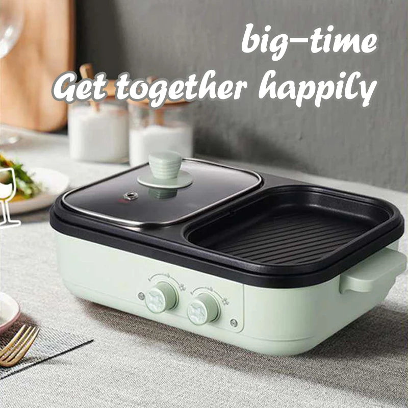 Compact electric hot pot with multiple cooking functions - suitable for home kitchens