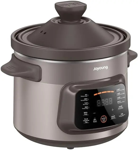 5L Electric Slow Cooker Purple Clay Pot Kitchen Soup Cooking Home Use Appliance