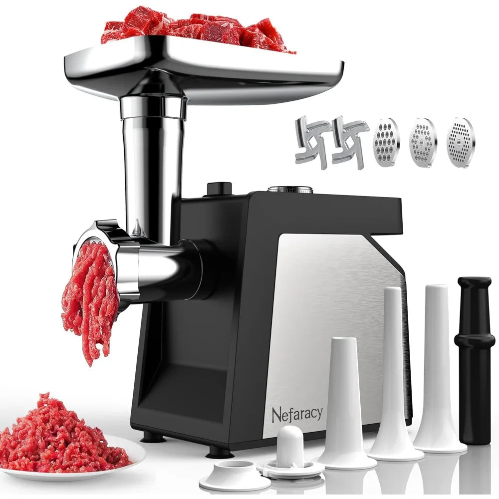 Electric Meat Grinder with Handle, 2600W Max Meat Grinder for Home Kitchen Use, Stainless Steel Heavy Duty Meat Mincer Machine