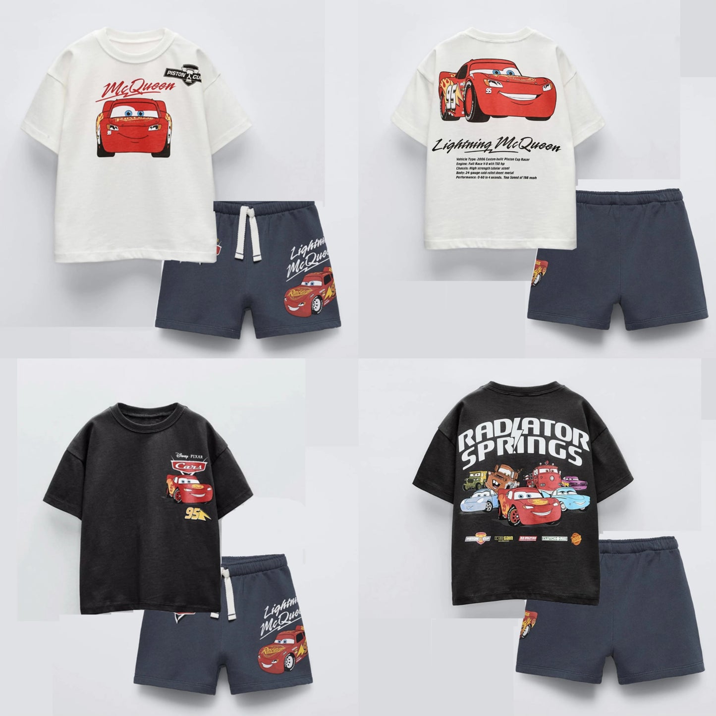 Disney Short Sleeve Outfits Boys And Girls Fashion Casual Tshirt+Shorts Summer Costume New Print Tees Loose Shorts 2 Piece Set