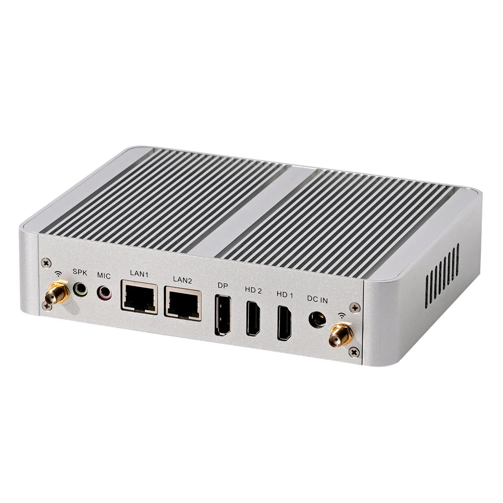 USA Shipping N100 Palm Fanless Mini PC Intel Quad Core 12th gen CPU 3*Display Computer 2*HD 1*DP 2*LAN Soft Router Firewall 16G