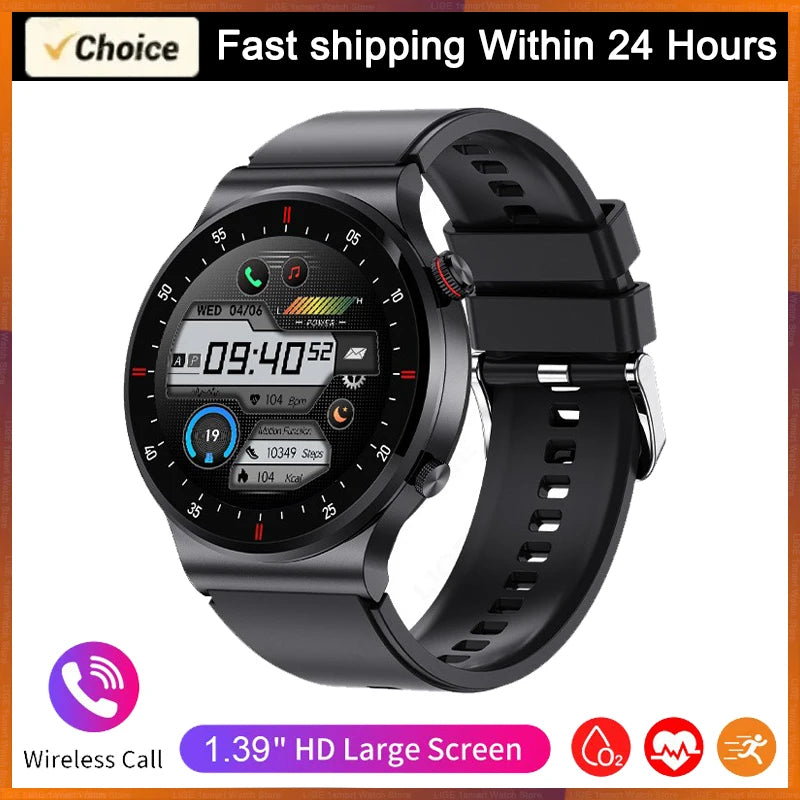 LIGE ECG+PPG Bluetooth Call Smart Watch 2025 Men AMOLED Full Touch Sports Watch Women Men Smartwatch Waterproof For Android Ios