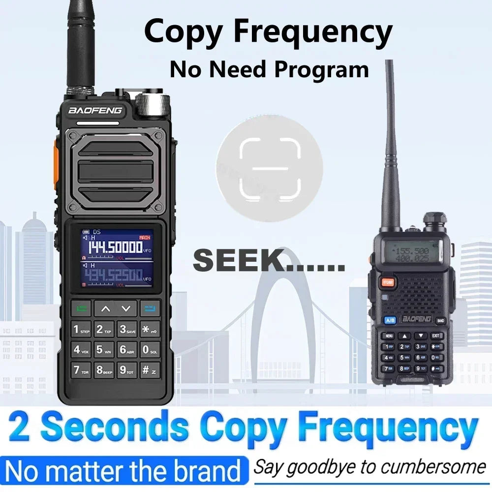 For BaoFeng BF-X5 PRO Walkie Talkie Long Range Ham Radio 4-Band Copy Frequency 15W High Powerful Portable USB-C  Way Radios