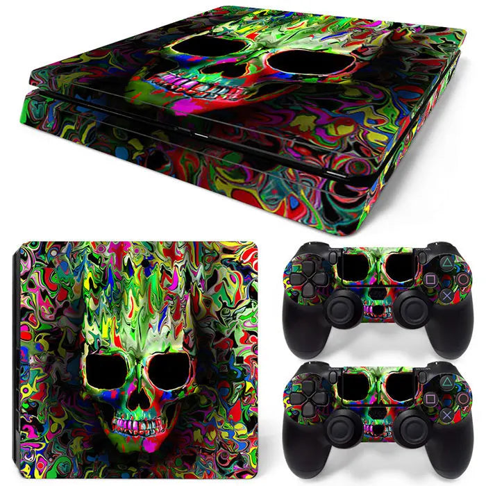 For PS4 Slim Console and 2 Controllers Skin Sticker Geometry Design skin Protective Vinyl Decal Full Set for PS4 skin