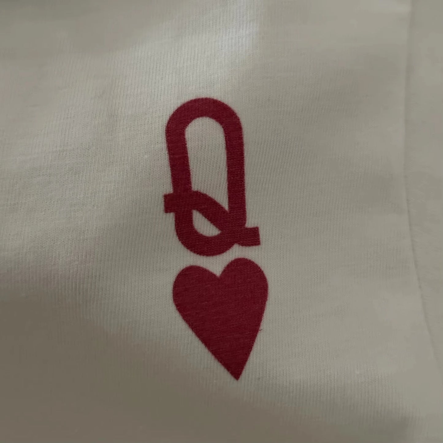 Queen of Hearts Letter T-Shirts Female White Loose Summer Cotton Tops Short Sleeve Casual Shirt Women Graphic Female Clothing