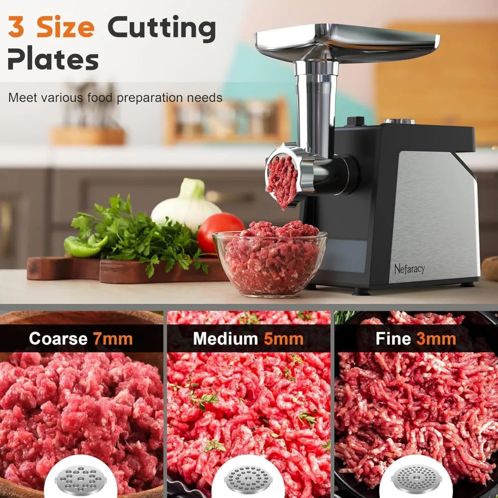 Electric Meat Grinder with Handle, 2600W Max Meat Grinder for Home Kitchen Use, Stainless Steel Heavy Duty Meat Mincer Machine