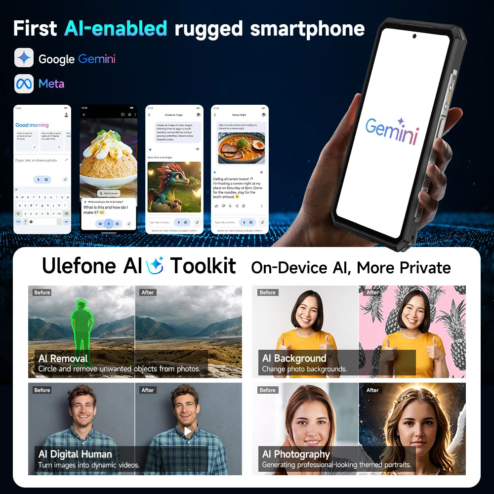 Ulefone Armor 28 Ultra 5G AI Rugged Phone 1TB ROM+32GB RAM Android Smartphone AMOLED 6.67" 10600mAh Mobile phone