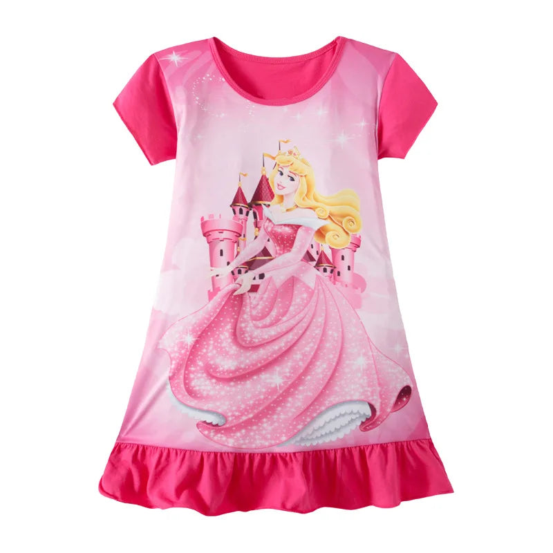 New kids Nightdress Elsa Cartoon Dress Minnie Printing Sleepwear Girls Nightgowns Children Party Dresses Pajamas Girls Dress