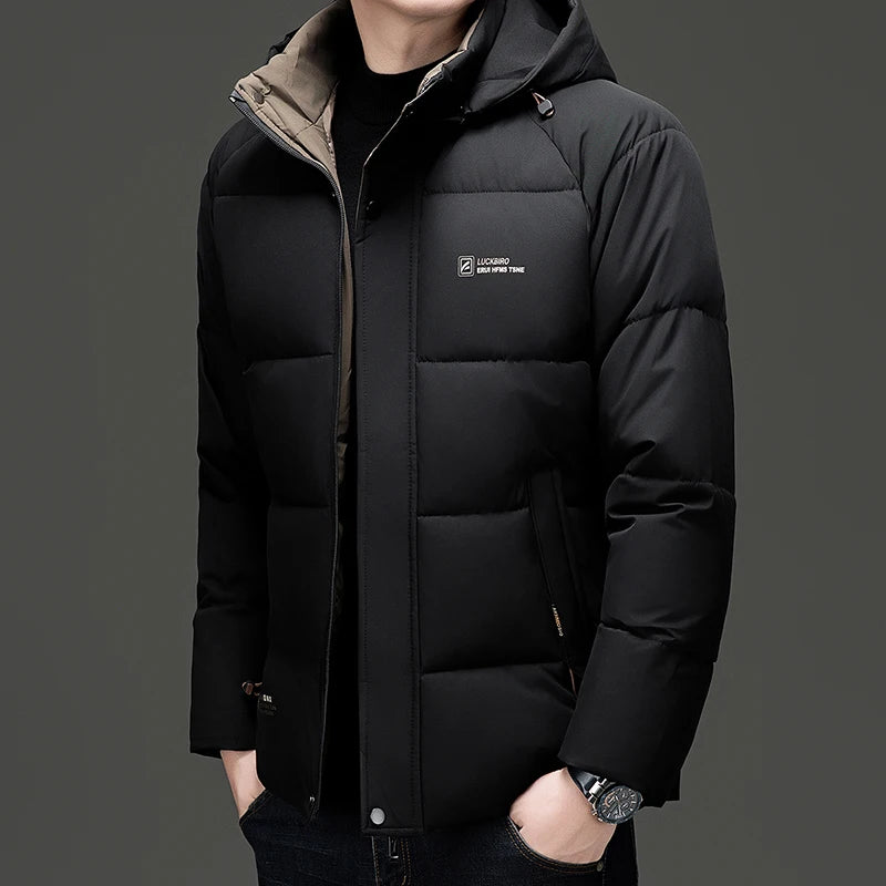 Top Grade Designer New Brand Men Parka Jacket Thick Casual Fashion Hooded Cropped Windbreaker Quilted Bubble Coats  Mens Clothes