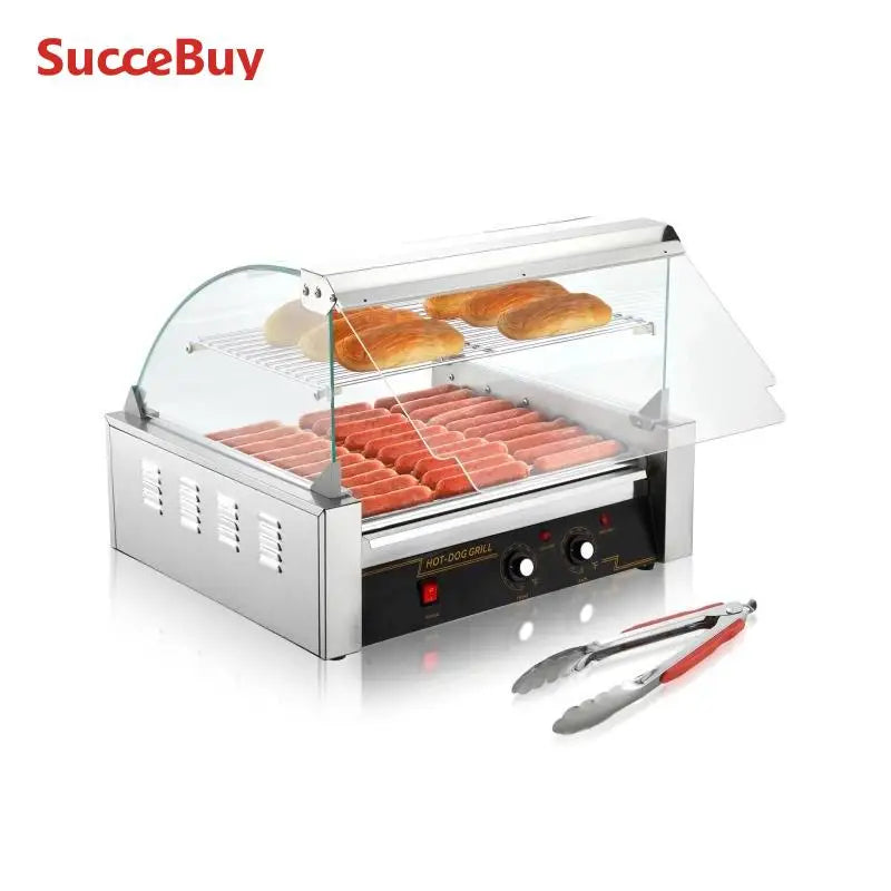 SucceBuy  5/7/11 Commercial Hot Dog Roller Electric Sausage Maker Barbecue Grill Machine for Camping Party Home Appliance 110V
