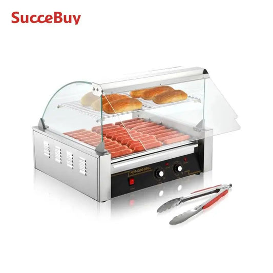 SucceBuy  5/7/11 Commercial Hot Dog Roller Electric Sausage Maker Barbecue Grill Machine for Camping Party Home Appliance 110V