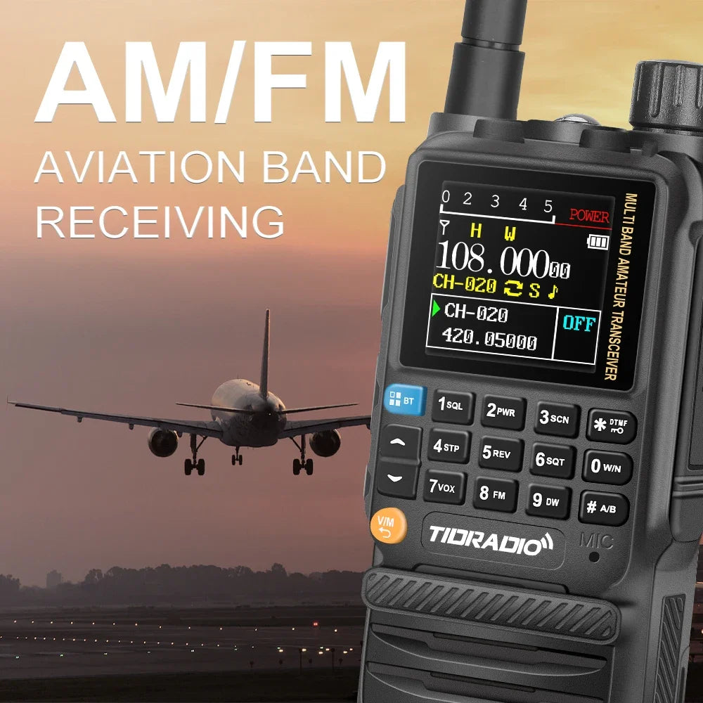 TIDRADIO 2PCS H3 Walkie Talkies Long Range Wireless Programming Air Band Tow Way Ham Radio Wireless Set Portable Radio HAM