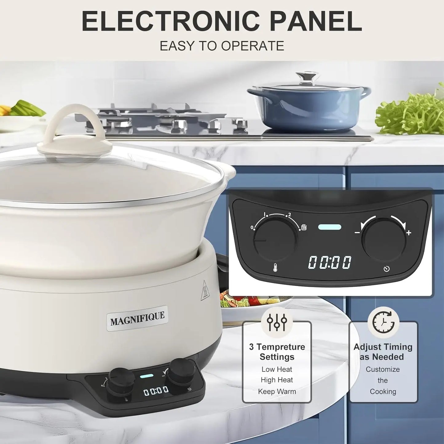 Hamilton Beach 5-Quart Programmable Slow Cooker with Glazed Ceramic Liner for Kitchen Cooking and Home Use