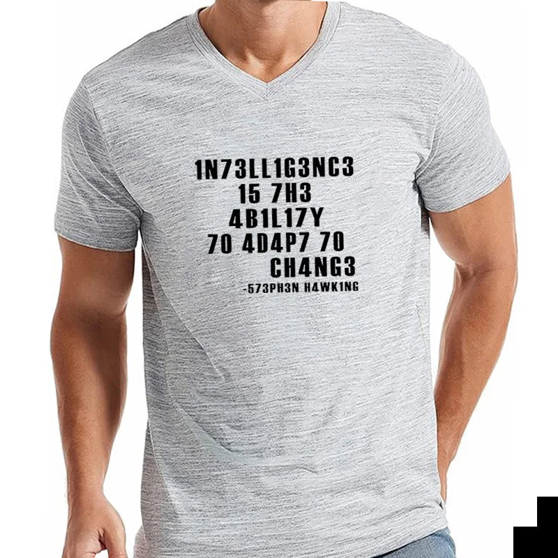 Intelligence Is The Ability To Adapt To Change Men T Shirt Sarcastic T Shirt Funny T Shirt Custom Tees Summer Men Teeshirt