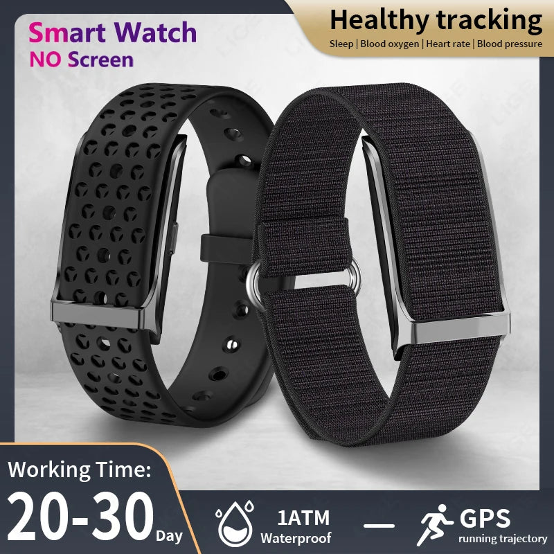 LIGE 2025 No Screen Smart Watch Men's Sports Outdoors Fitness Heart Rate Monitor 1ATM Waterproof New Smartwatch For Android IOS